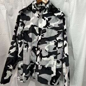 Men's Black / White / Gray Camouflage Weatherproof Breathable Jacket
